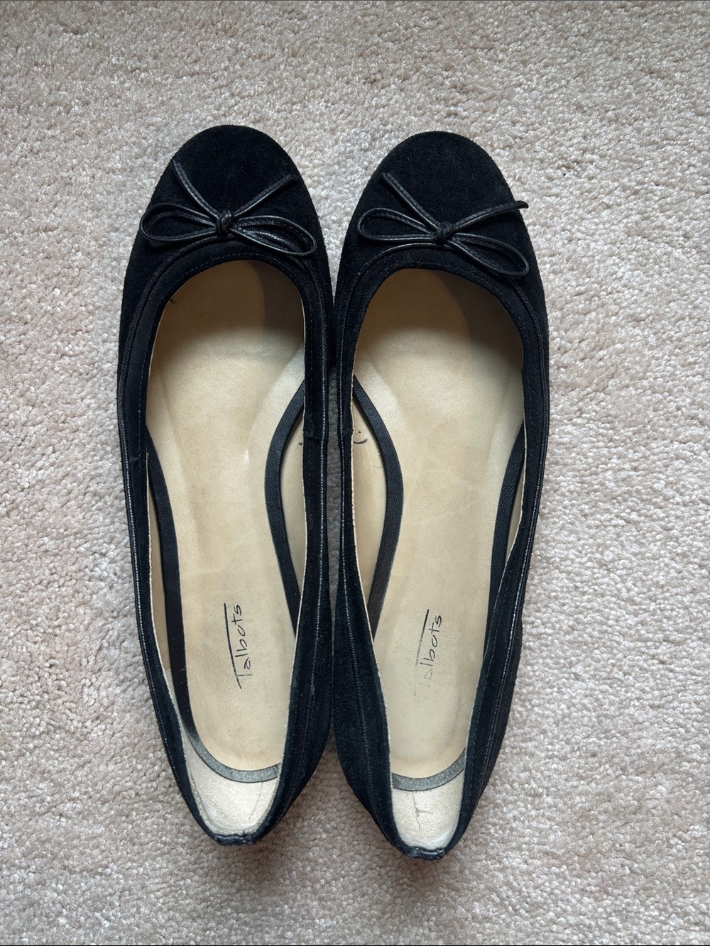 Talbots Black Suede Bow Ballet Flats - Picture 2 of 7
